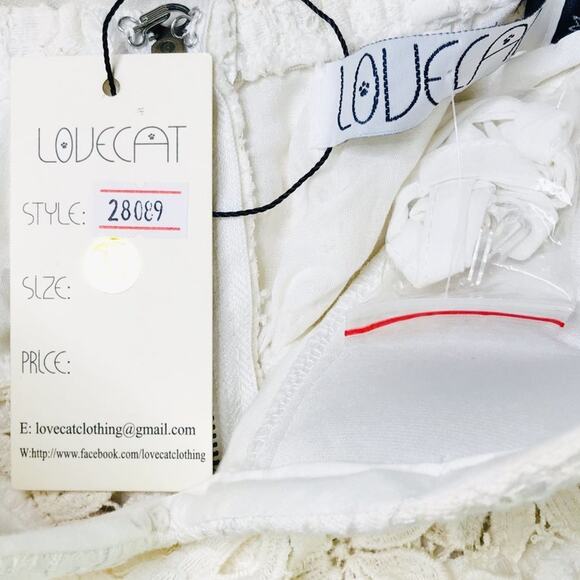 Lovecat for Lulus White Embroidered Bustier Mini Dress Strapless Sundress NWT - Picture 5 of 11